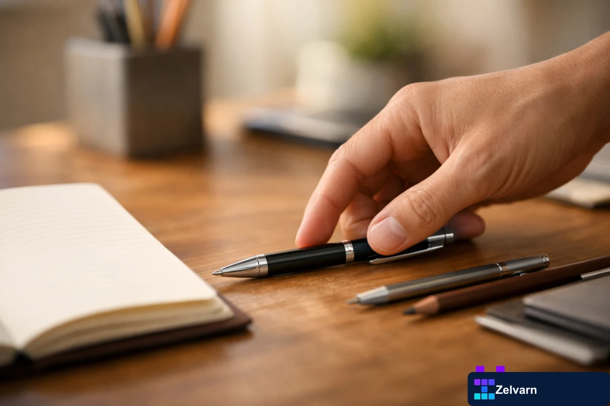 Person choosing an AI writing tool confidently