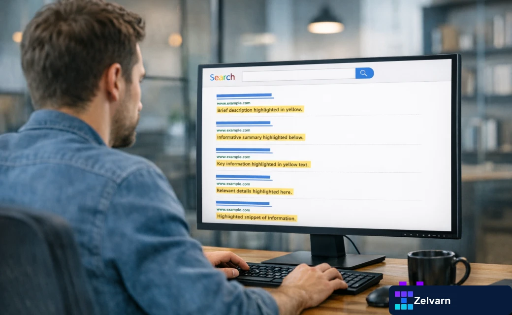 Search results showing meta description snippets