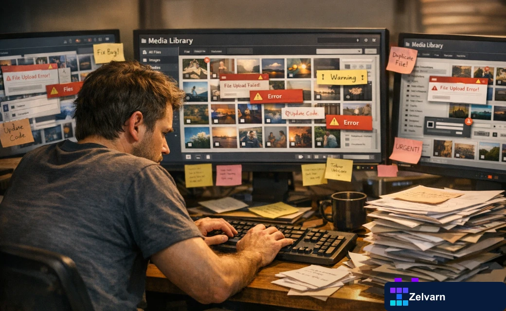 Frustrated person staring at WordPress dashboard screen