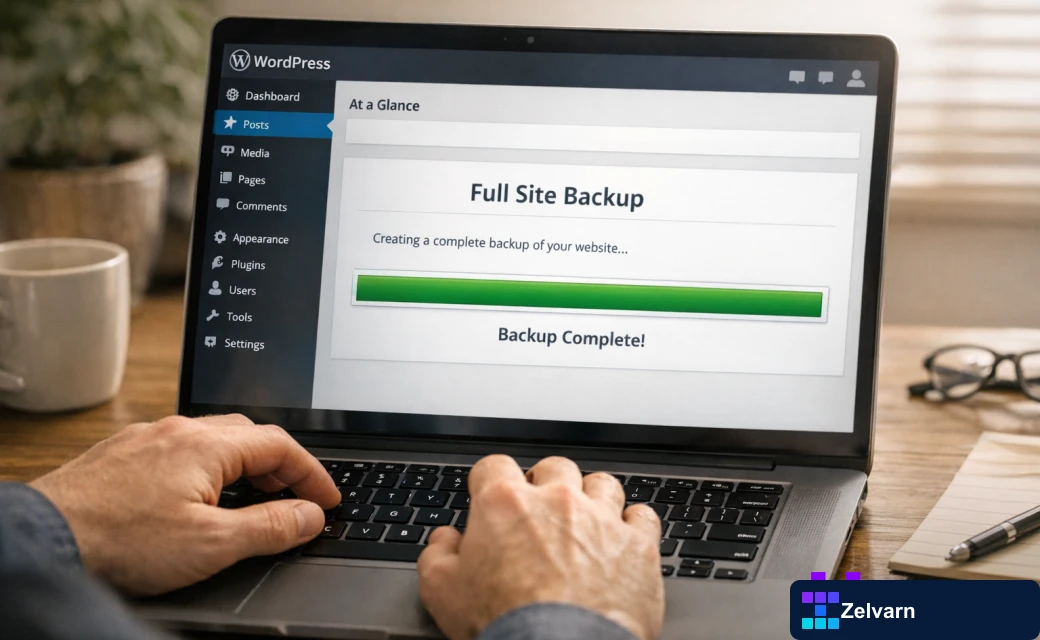 Digital backup shield protecting WordPress media files