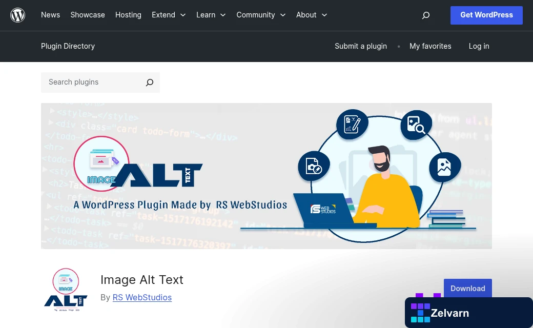 WordPress media library showing image alt text fields