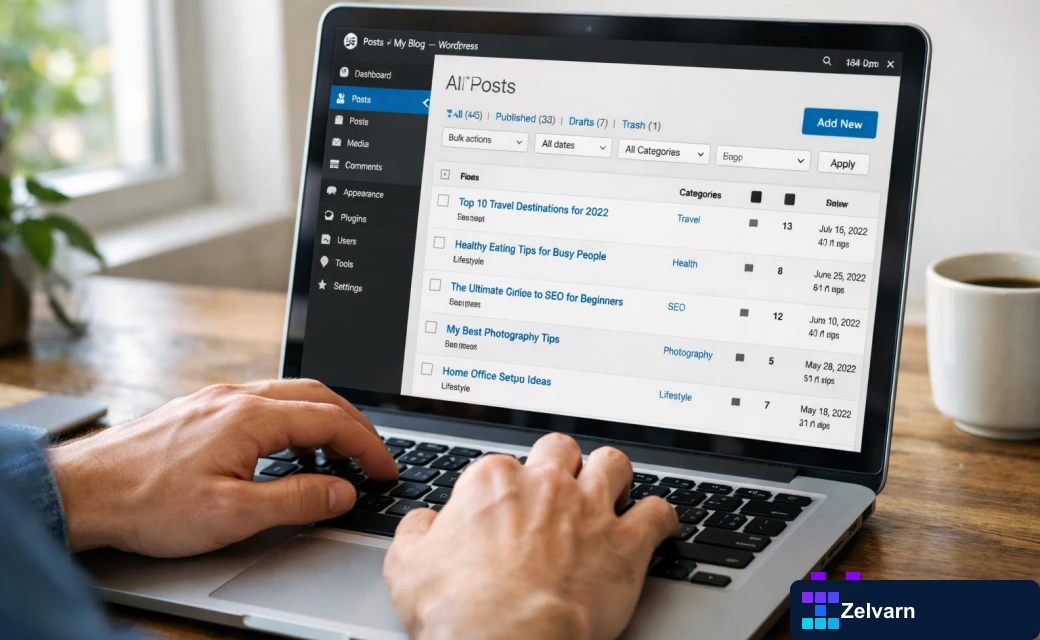 WordPress bulk post date update interface