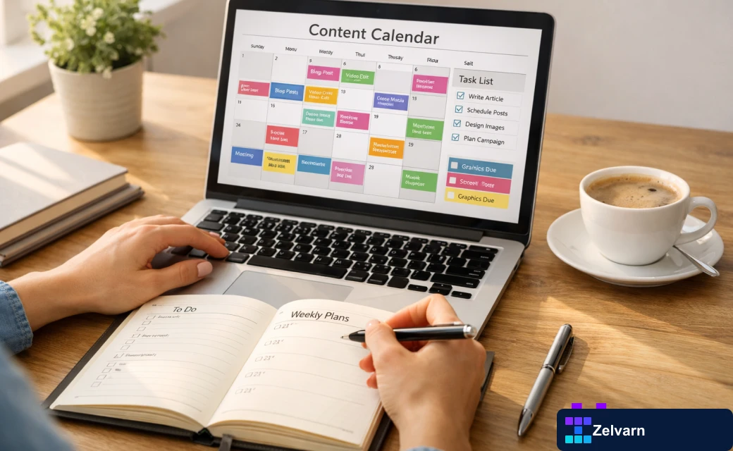 Calendar showing batch post scheduling timeline