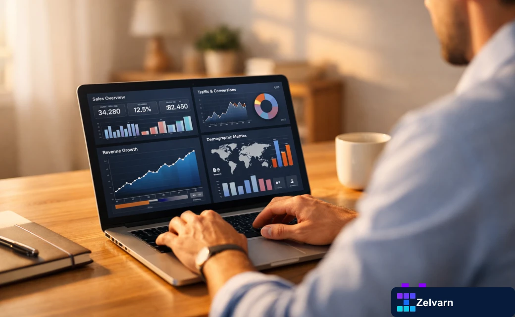 AI linking performance dashboard with metrics