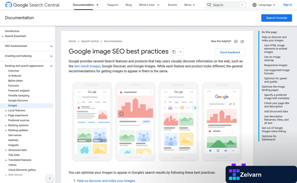 Website screenshot driving organic search traffic