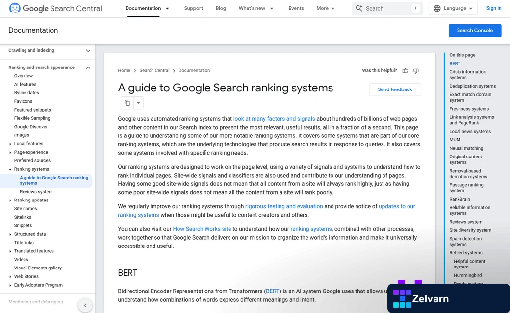 Search engine quality signals dashboard overview