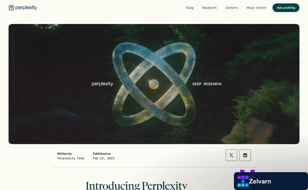 Perplexity AI search interface with WordPress query