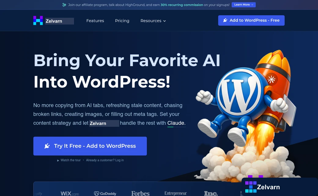 Perplexity AI dashboard for WordPress research
