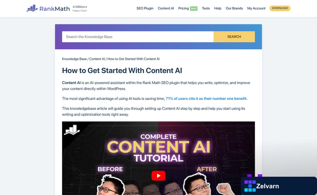Rank Math Content AI setup dashboard interface