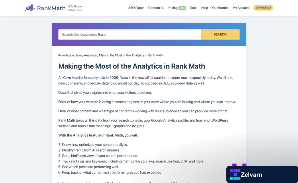 Rank Math SEO dashboard overview screenshot
