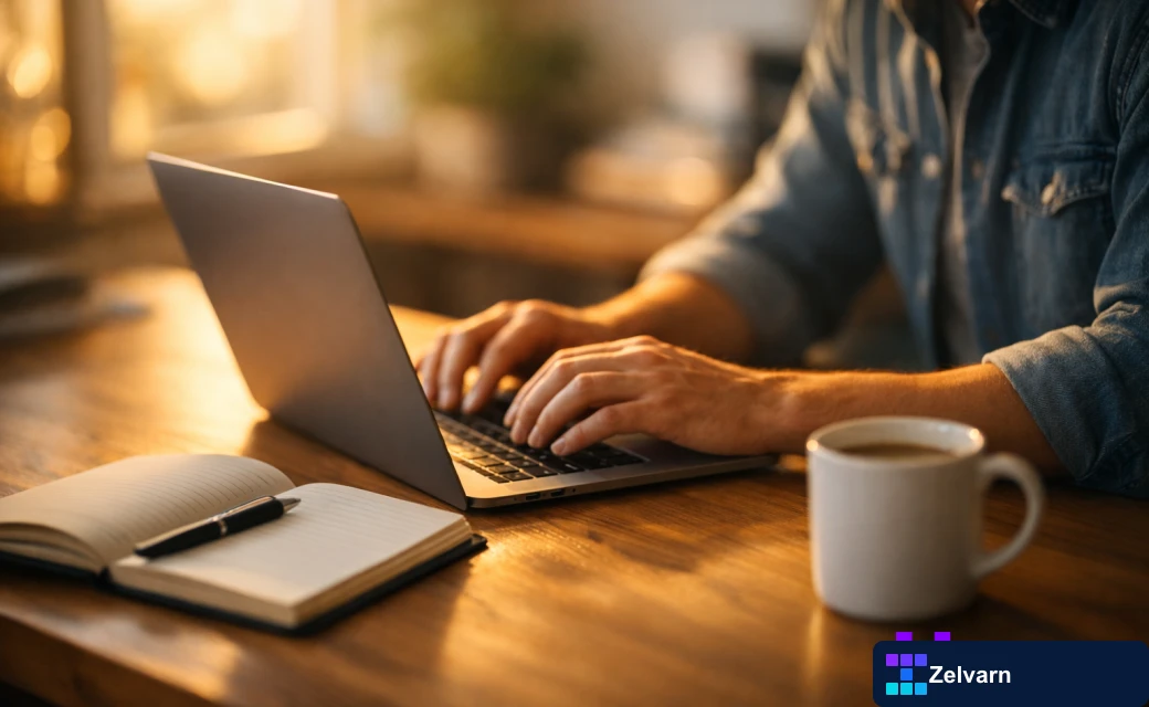 Person planning content strategy with AI tool