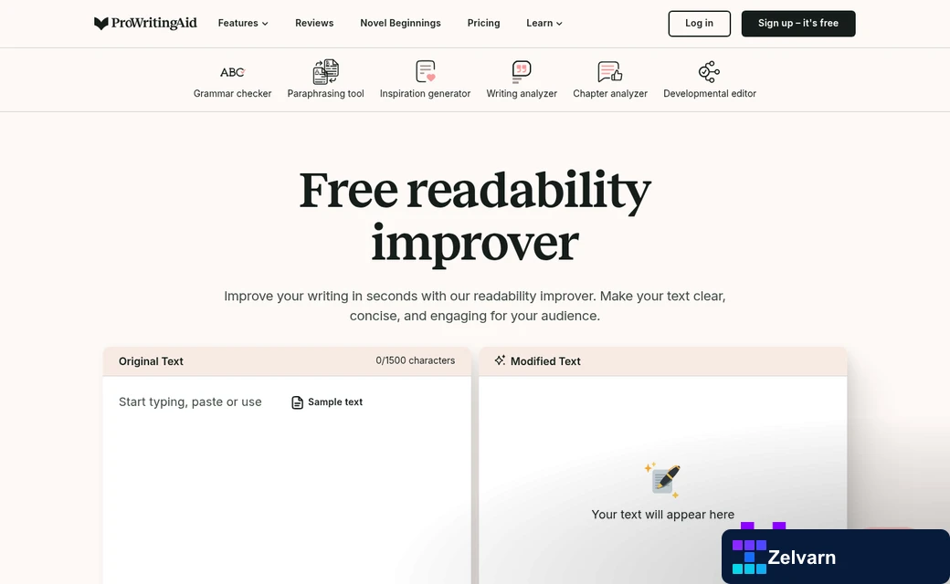 AI tool analyzing text readability score